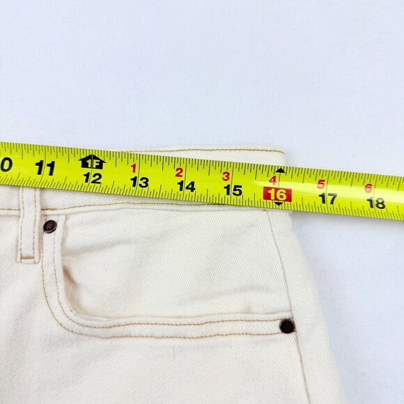 A.n.a Women's High-Rise Stretch Cream Curve Tapered Barrel Denim Jeans Sz 12 NWT - Picture 7 of 11